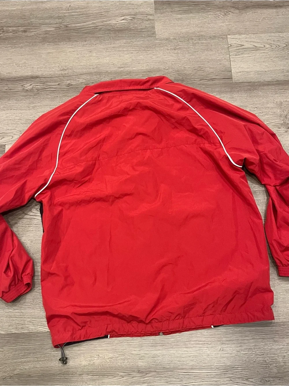Reebok Gray and Red Athletic Jacket with Logo Tag